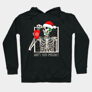 Funny Dispatcher Skeleton Christmas Gift for 911 First Responders Hoodie